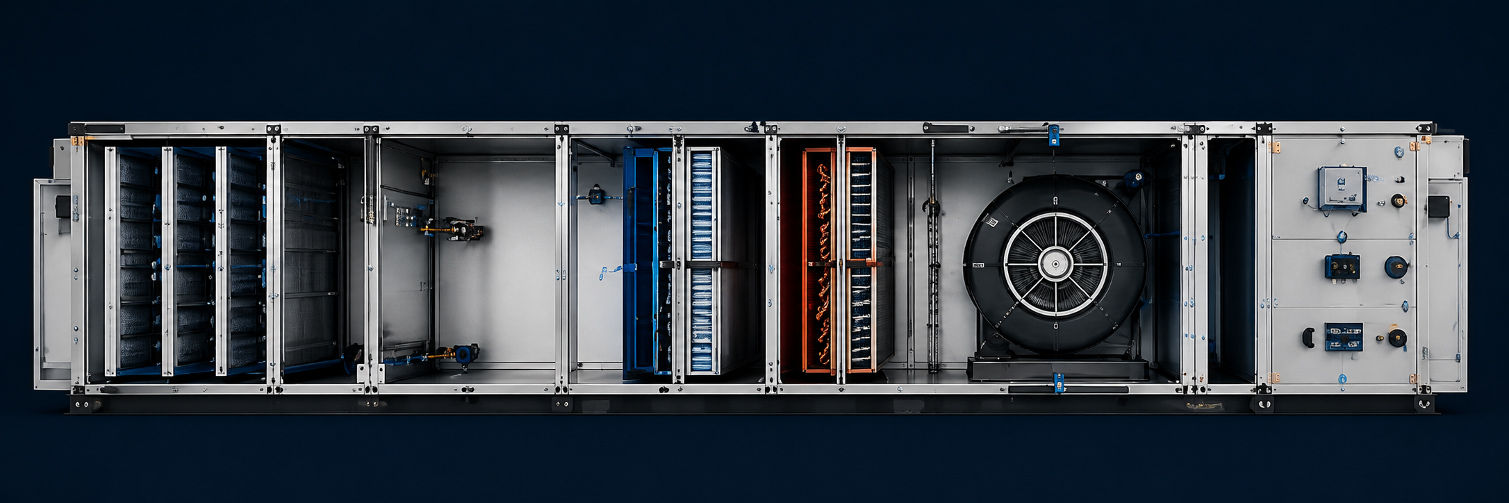 AHU internal component cutaway